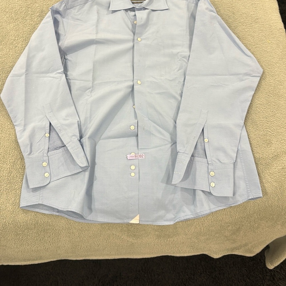 Thomas Pink Light Blue Casual Button Down Shirt